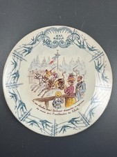 Assiette Parlante Ancienne Humoristique Le XXe Siècle Lunéville Draner Hippisme