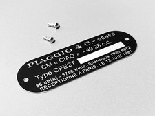 Plaque constructeur Piaggio CIAO CFE2T - plaque vierge avec rivets - 80x25 mm