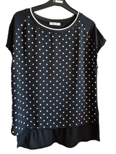 PROMOD blouse noire pois blanc