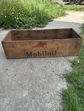 Caisse En Bois Mobiloil Pour Bidons D’Huile Années 50 60 Garage