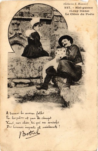 Cpa blei gwenn loup - -, blanc