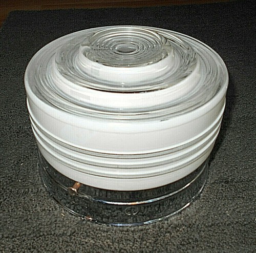 Vtg retro white - 50's, white/clear