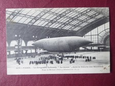 CARTE POSTALE DIRIGEABLE LE JAUNE LEBAUDY BOURRELLERIE SELLERIE GAGNIERE ALESIA