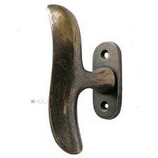 Poignée De Fenêtre Ancienne En Laiton Patiné 98/60/43