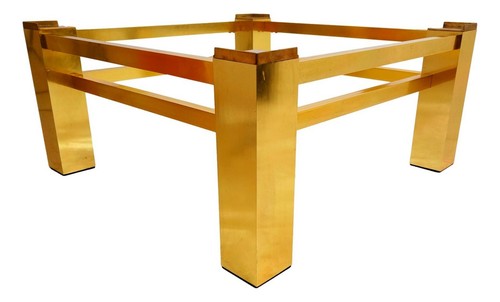 Table basse aluminium doré - basse, en