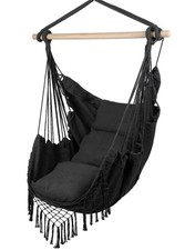 MalTec Chaise de jardin suspendue Hamac brésilien Cocoon avec coussin Gris foncé
