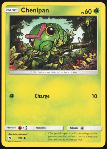 Carte pokémon chenipan 68 - chenipan, 1/68