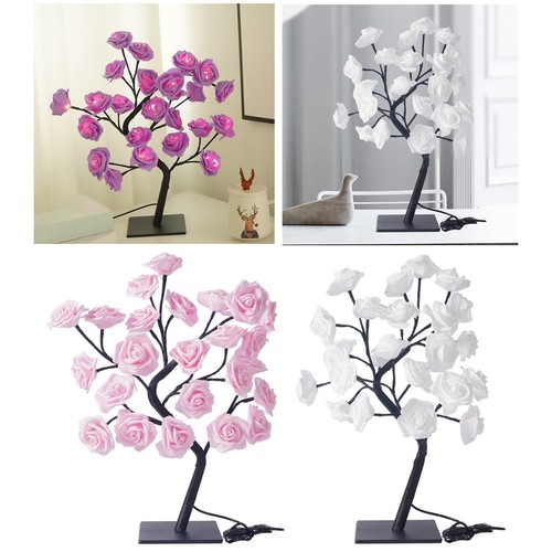 Lampe table rose fleur - de,