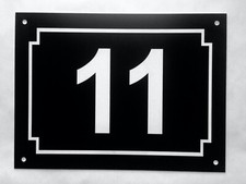 plaque pvc numero de rue ou de maison 150x100 mm noire
