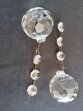 lot de 2 boules à facettes centrales en verre pour lustre avec octogons
