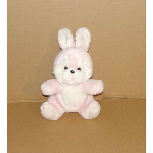 Doudou lapin assis rose - doudou, clair