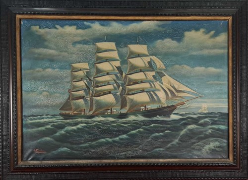 Marine bateau voile huile - voile.,