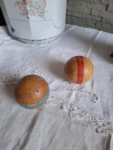 Boules anciennes bois - 2,