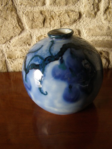 Vase boule bleu camille - boule,