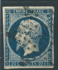 Lot n°95133  n°14Ab bleu noir, Oblit étoile,  ni pli, ni clair, belles marges