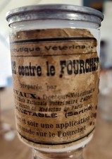 PHARMACIE - POMMADE contre le FOURCHET - FLACON en Céramique - ancien - CHIMIE -