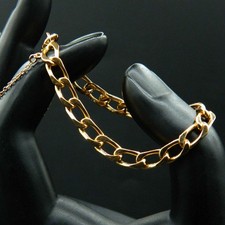 O936-Bracelet Or jaune 18k maille Gourmette plate 10,4 x 5,15 mm- 45cm diamètre