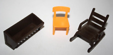 PLAYMOBIL 6936 LOT TABLE CHAISE JAUNE ORANGE FAUTEUIL MANGEOIRE CENTRE SOINS