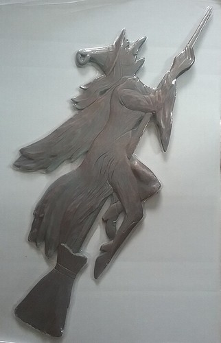 Wicked witch metal weathervane - metal,