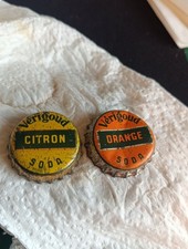 2 Ancienne Capsules soda  verigoud orange citron intérieur Liège