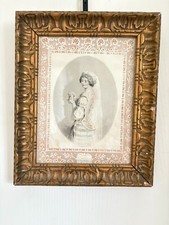 Gravure Dentelle Cadre Doré