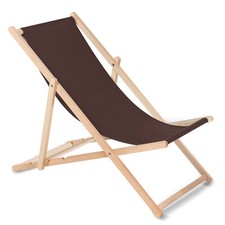 Transat Chaise de Plage Longue Couleur Marron Classique Confortable Greenblue