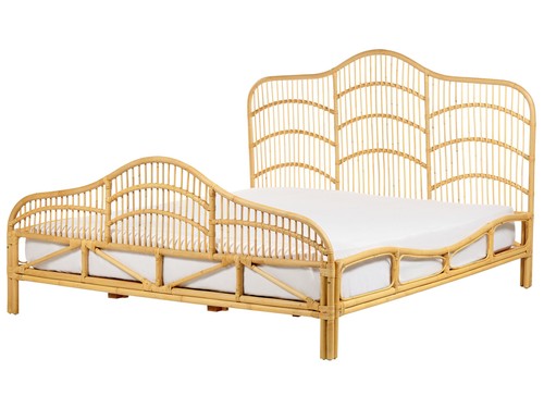 Lit double rotin clair 180 - lit,