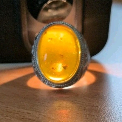 Bague ambre birman naturel