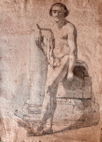 Dessin ancien crayon - au,