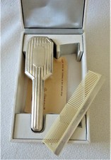 Coffret naissance brosse et peigne métal argenté ds écrin d’origine VINTAGE 51