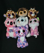 Lot 7 peluche doudou TY Kacey Tundra Safari Audrey Sophie Reagan 16 cm TTBE