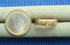 B26C TB ! Neuf Bague Alliance Plaqué Or Mat Brossé  Strass Diamant CZ Lot Bijou 