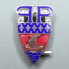 Police of Paris. Coat of Arms. Antique Badge Cap. Enamel Medal.