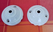 2 Rosaces Passe Fil Plafonnier Ancien Porcelaine Art Deco