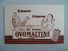 BUVARD PUBLICITAIRE ANCIEN / OVOMALTINE 8 HEURES 4 HEURES
