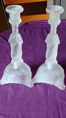 Paire bougeoirs christ - paire,