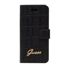 ETUI FOLIO BOOK COQUE GUESS CROCO POUR APPLE IPHONE 6 6S NOIR