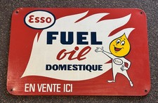 Rare Tôle ESSO goutte d'huile Fuel Oil de 1963 Art France Luynes A VOIR