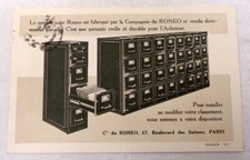 75 Paris - Fabrique de meuble acier RONEO - Carte publicitaire RARE