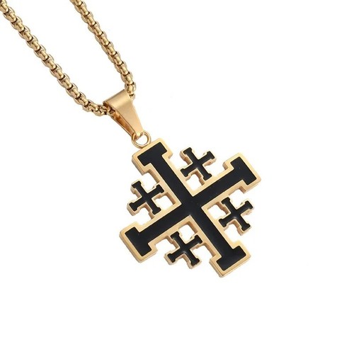 Croix jérusalem acier - jérusalem, en