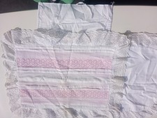 LINGE DE BERCEAU ou COUFFIN - HOUSSE d'oreiller et édredon dentelle coton - rose
