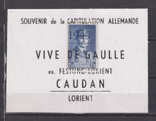 LIBERATION, CAUDAN . FEUILLET VIVE DE GAULLE 1944