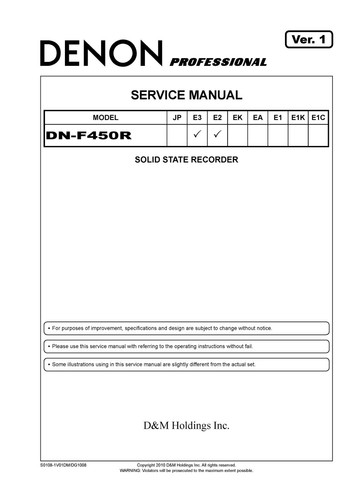 Service manuel instructions - service, d'instructions