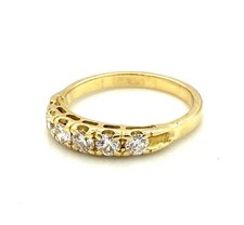 MAGNIFIQUE BAGUE OR 18 CARATS - Demi Alliance en diamants 0,60 carat - 3,62 g