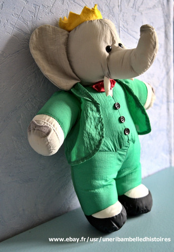 Peluche doudou babar toile - doudou, ,