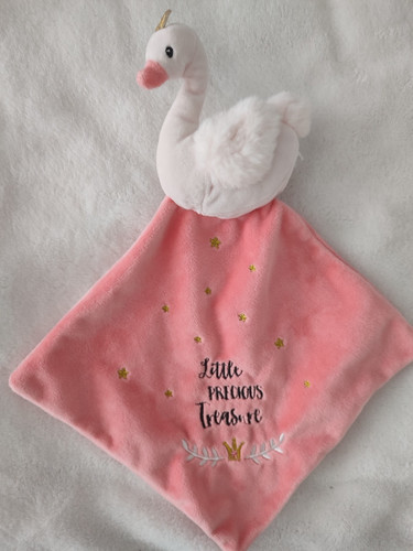Doudou plat cygne rose - plat,
