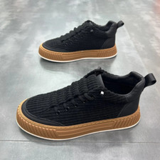 baskets homme sneakers style tissu coton basse mode noir original skate grind