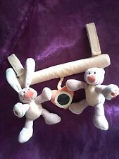 Doudou cosy jouet pol jade lapin ours marron orange grelot NATTOU mobile