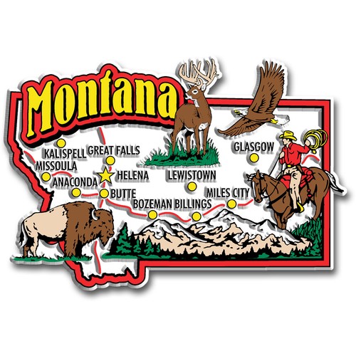 Montana jumbo state magnet - state, by