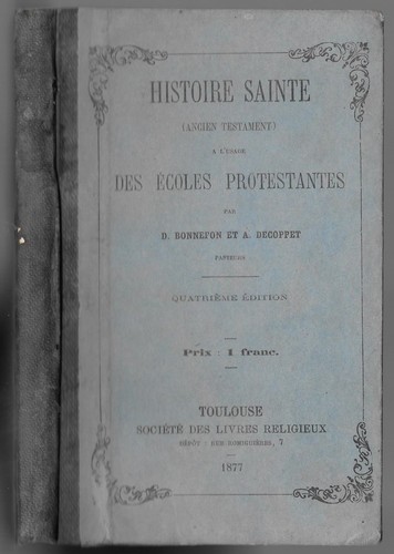 Histoire sainte ancien - histoire,